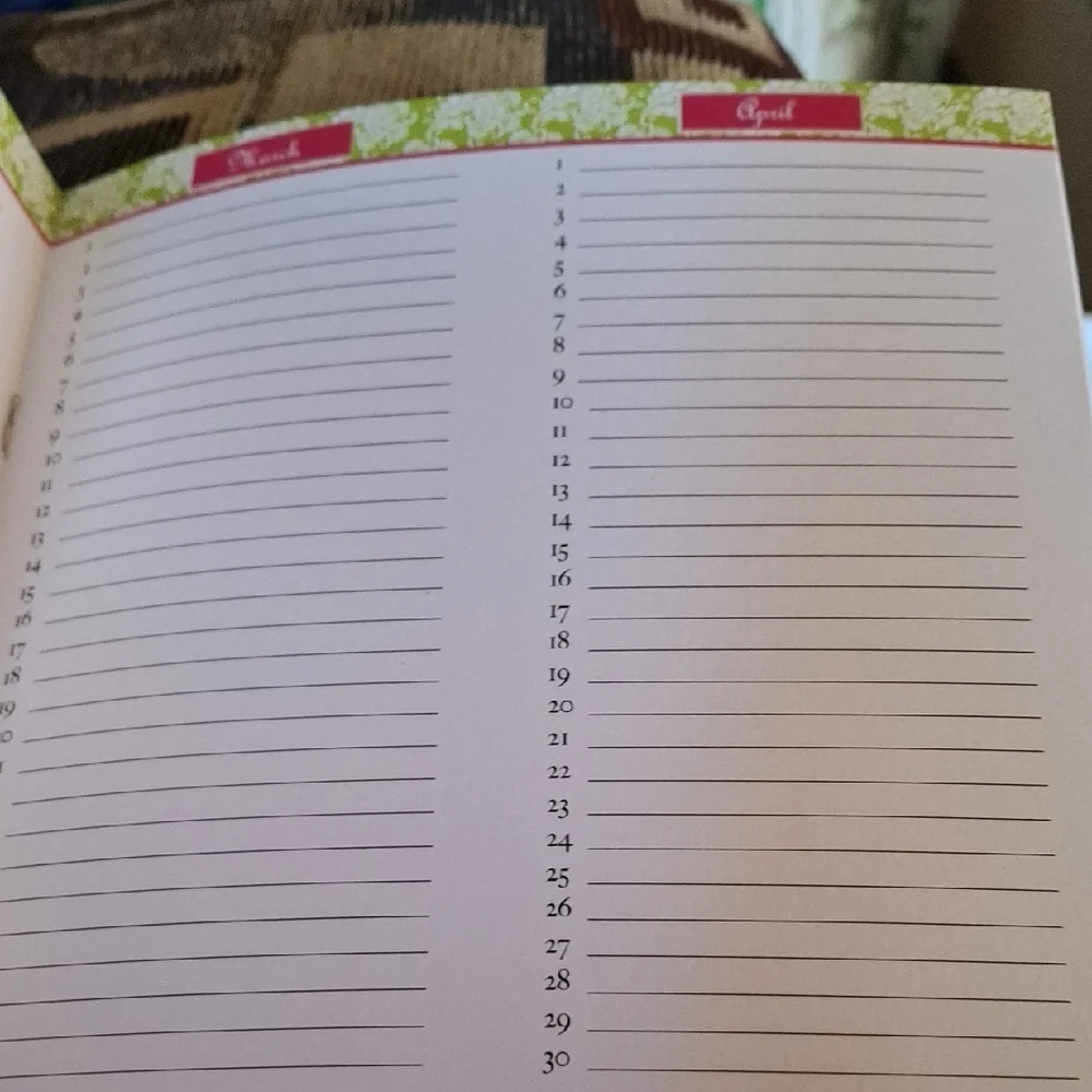 Greeting Card Planner - Pink and Lime Floral